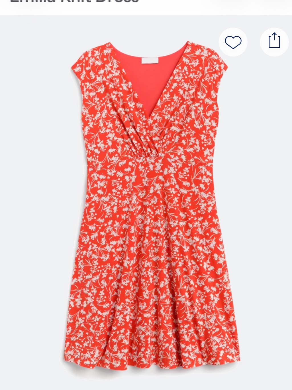 Gilli Coral-Red Floral V-Neck Mini Dress